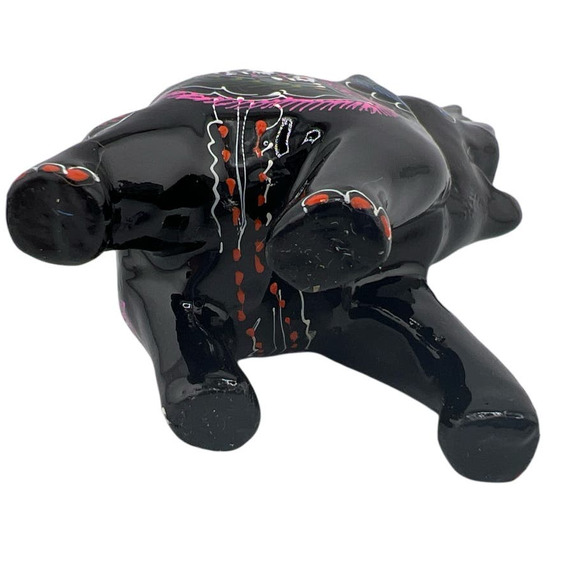 Small Black‎ Colorful Elephant Vintage Vivid Bold  Wood - Picture 4 of 8